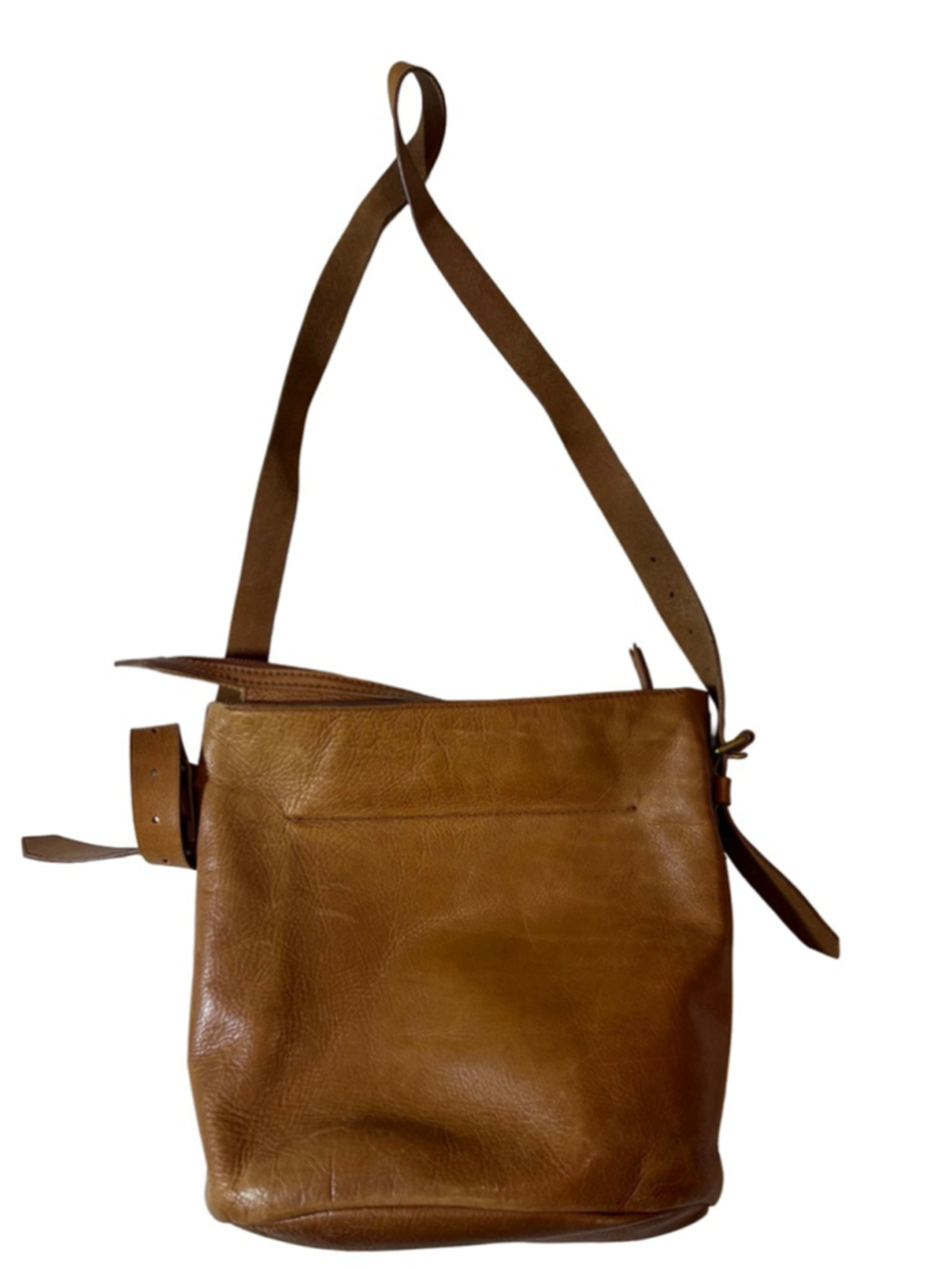 Madewell Tan Brown Leather Crossbody Bag Zip Top Messenger Shoulder Purse - Picture 10 of 10